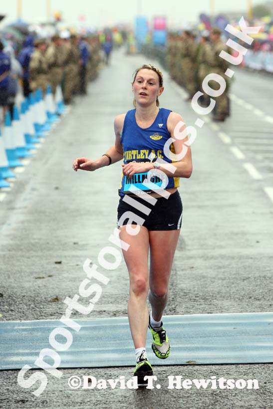 Tracy Millmore finishing the BUPA Great North Run.